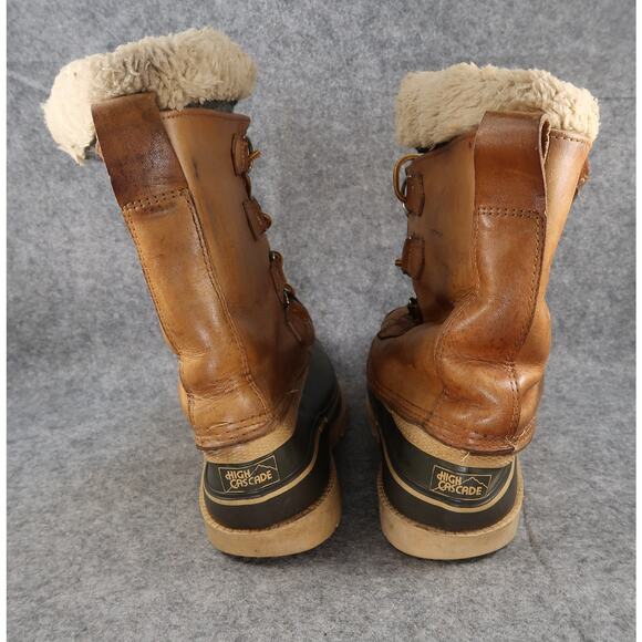 High Cascade Boots Mens 9 Winter Snow Shoes Leather Rubber Lined Lace Up Vintage main image 7